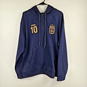 AFA Men's Size Medium Messi #10 Navy Blue Sweatshirt Hoodie NWT‎